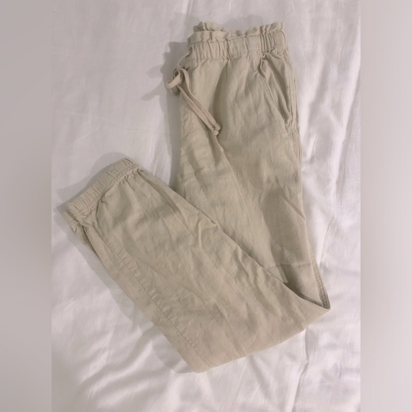 Women’s Linen Pants, Tan, Small - Picture 3 of 4